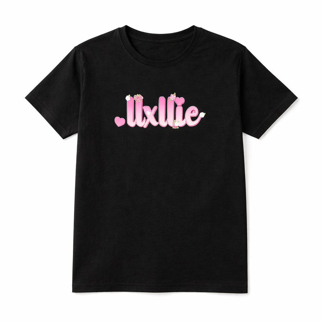 llxllie' Flower Text T-Shirt - Youth and Adult sizes - 4 colours