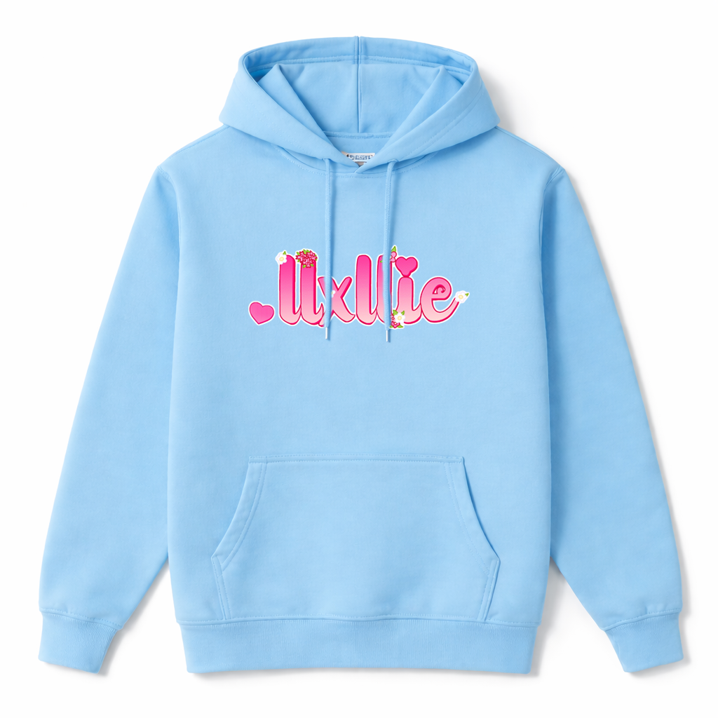 'llxllie' Flower Text Hoodie - Youth and Adult sizes - 4 colours