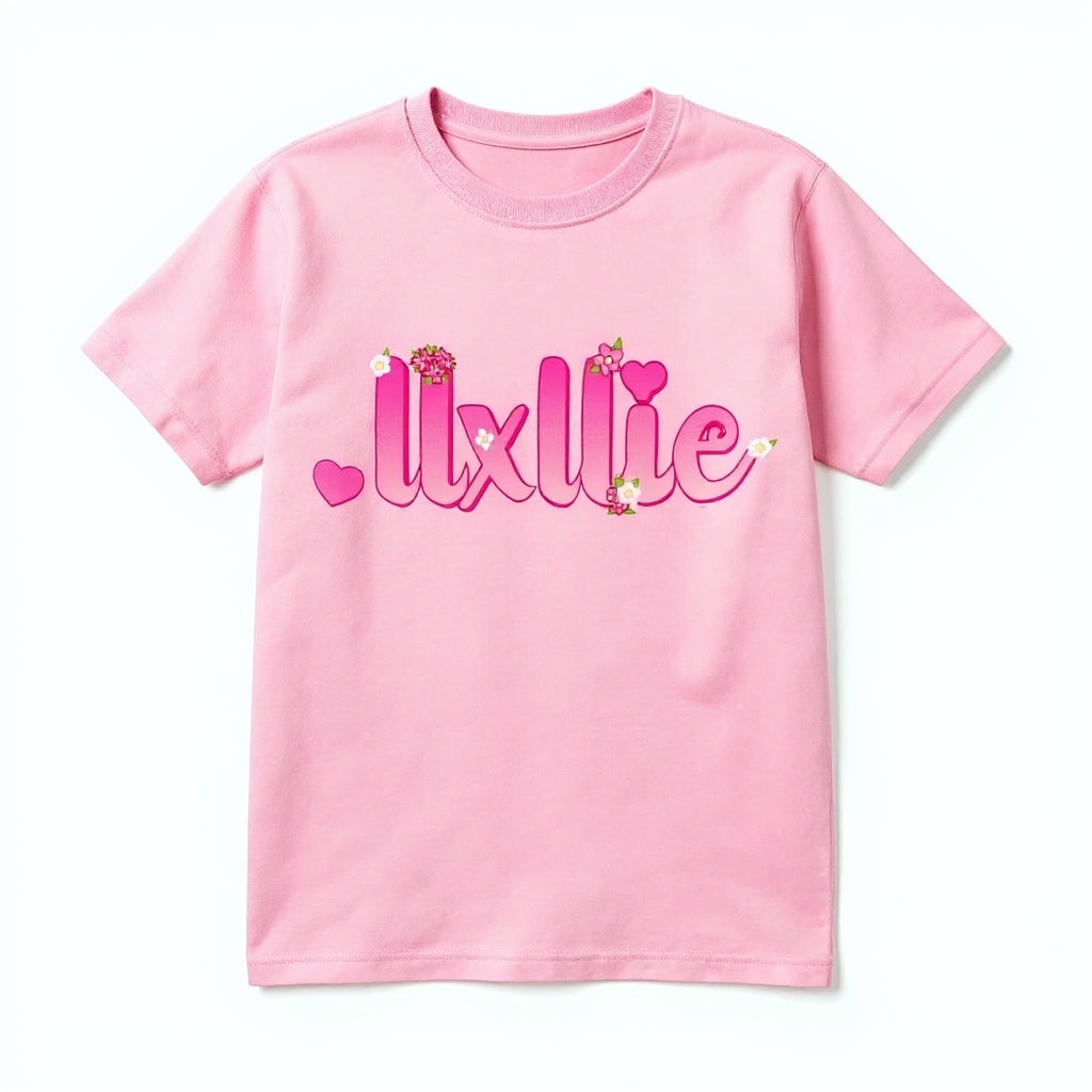 llxllie Flower Text T-Shirt