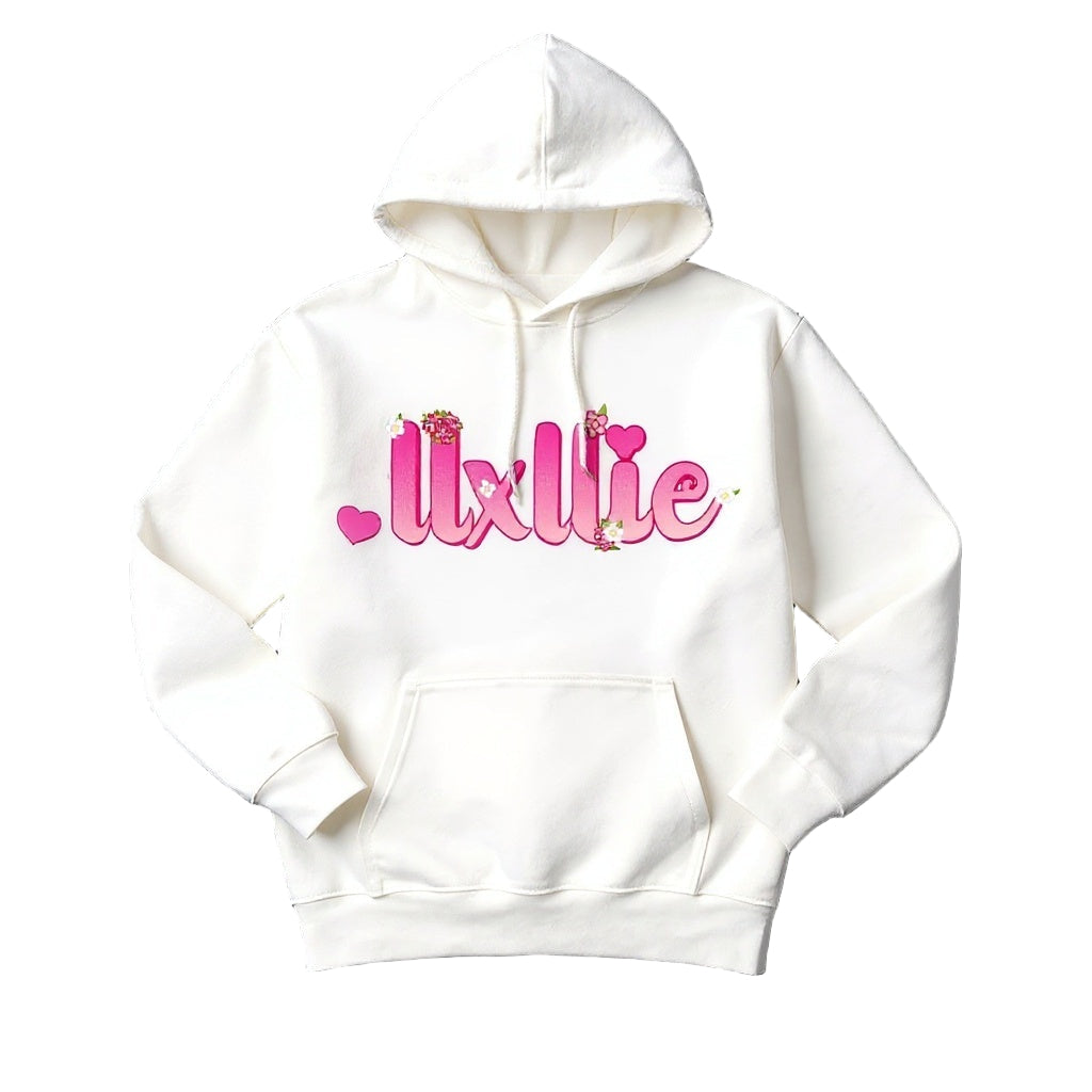 llxllie Flower Text Hoodie