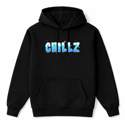 'CHILLZ' Snowcapped Icy Text Hoodie - Youth and Adult sizes - 4 colours