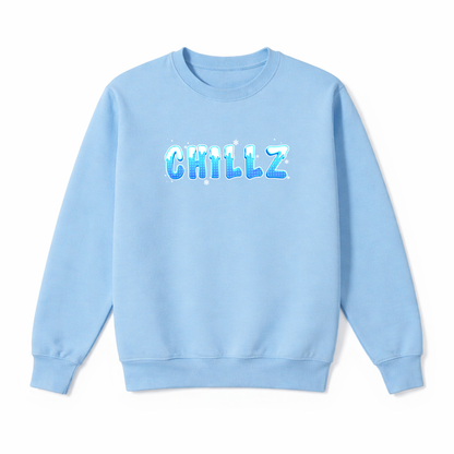 'CHILLZ' Snowcapped Icy Text Sweater - Youth and Adult sizes - 4 colours