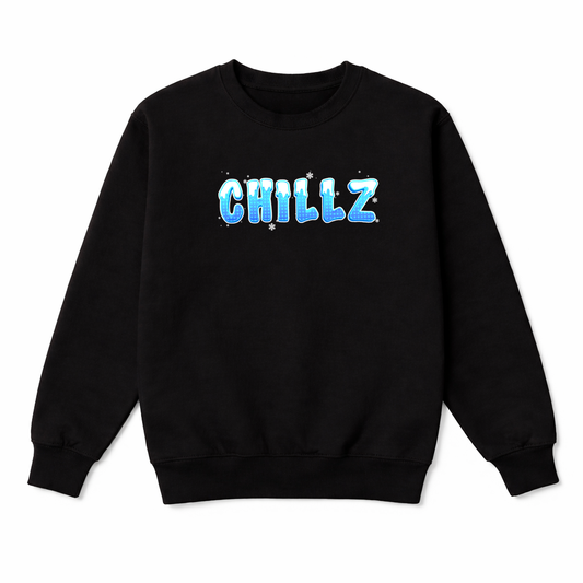 'CHILLZ' Snowcapped Icy Text Sweater - Youth and Adult sizes - 4 colours