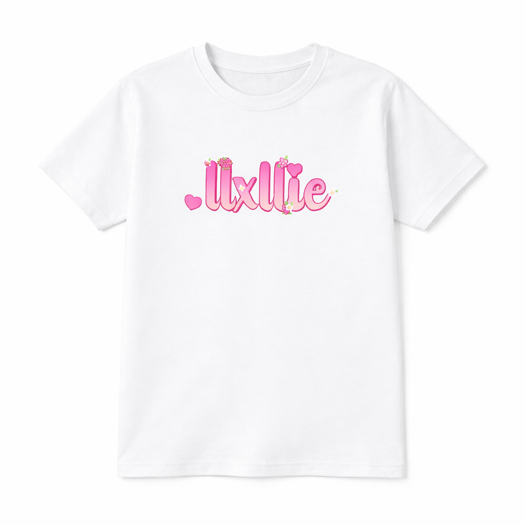 llxllie' Flower Text T-Shirt - Youth and Adult sizes - 4 colours
