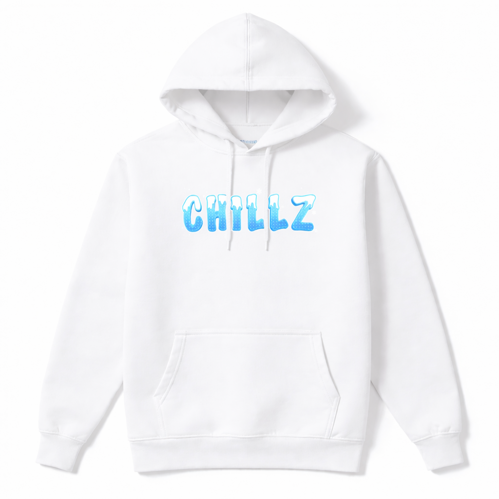 'CHILLZ' Snowcapped Icy Text Hoodie - Youth and Adult sizes - 4 colours