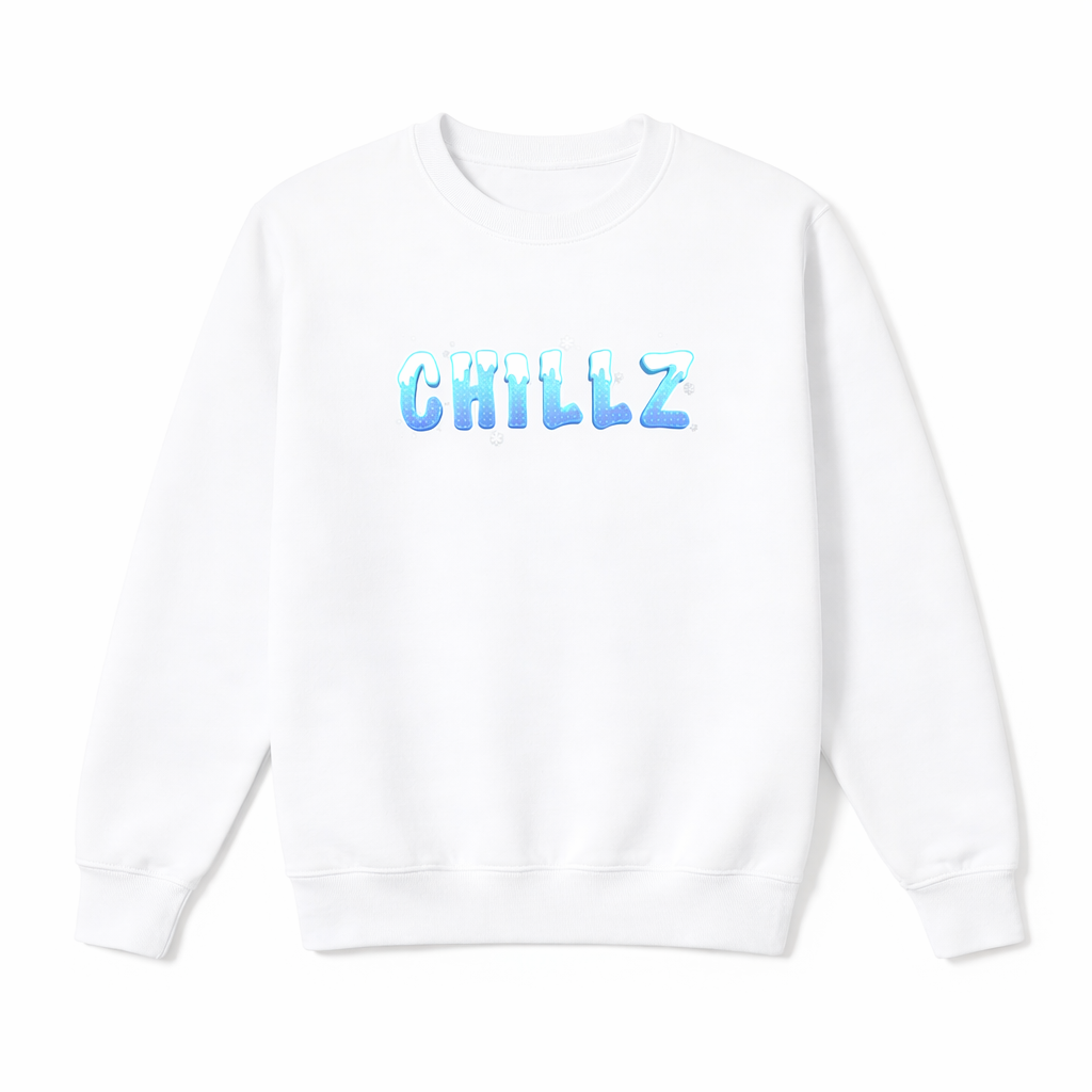 'CHILLZ' Snowcapped Icy Text Sweater - Youth and Adult sizes - 4 colours