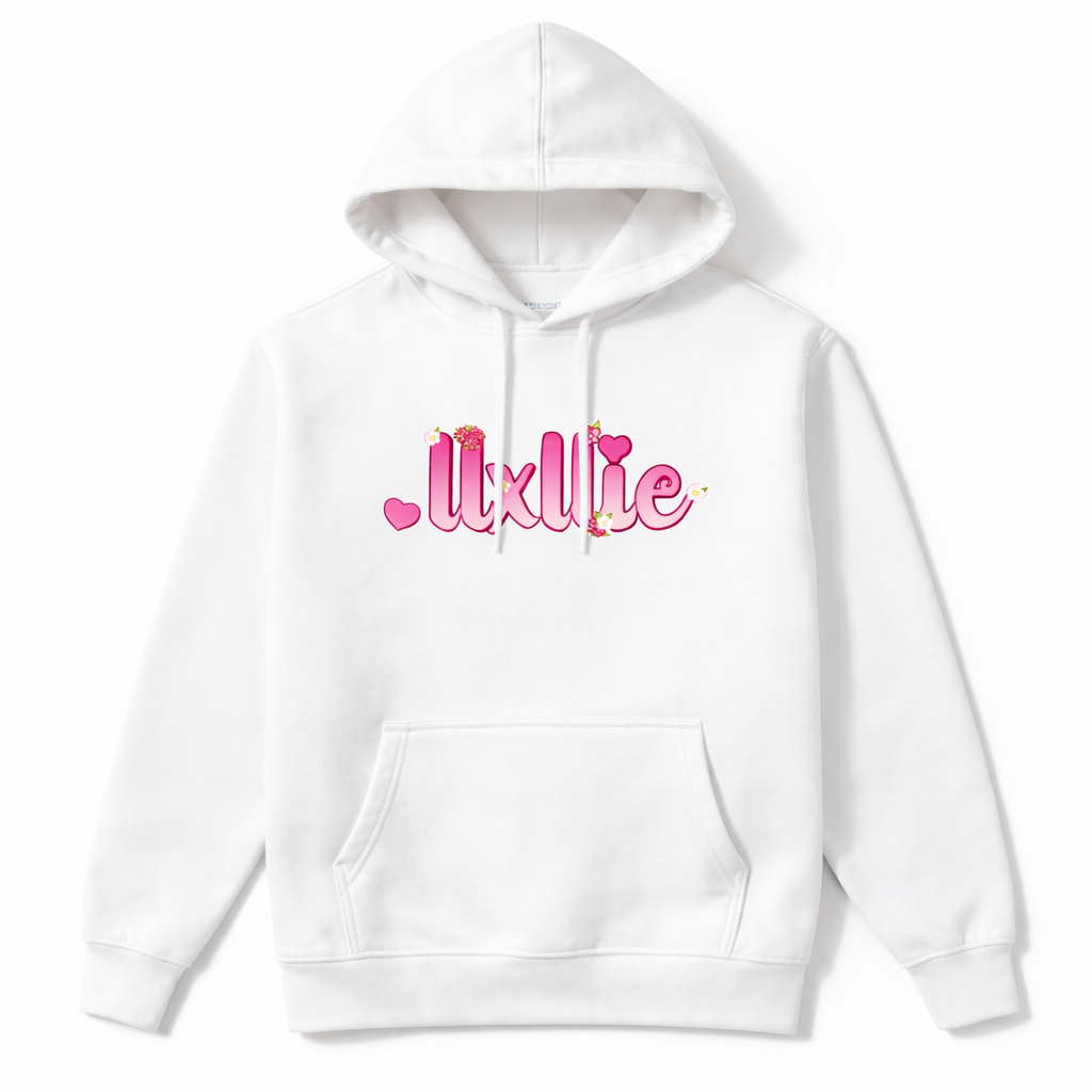'llxllie' Flower Text Hoodie - Youth and Adult sizes - 4 colours