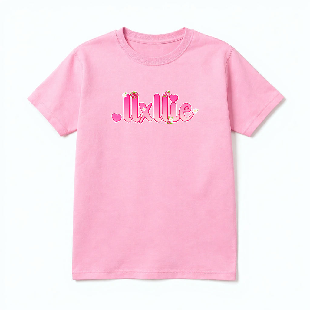 llxllie' Flower Text T-Shirt - Youth and Adult sizes - 4 colours