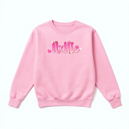 'llxllie' Flower Text Sweater - Youth and Adult sizes - 4 colours