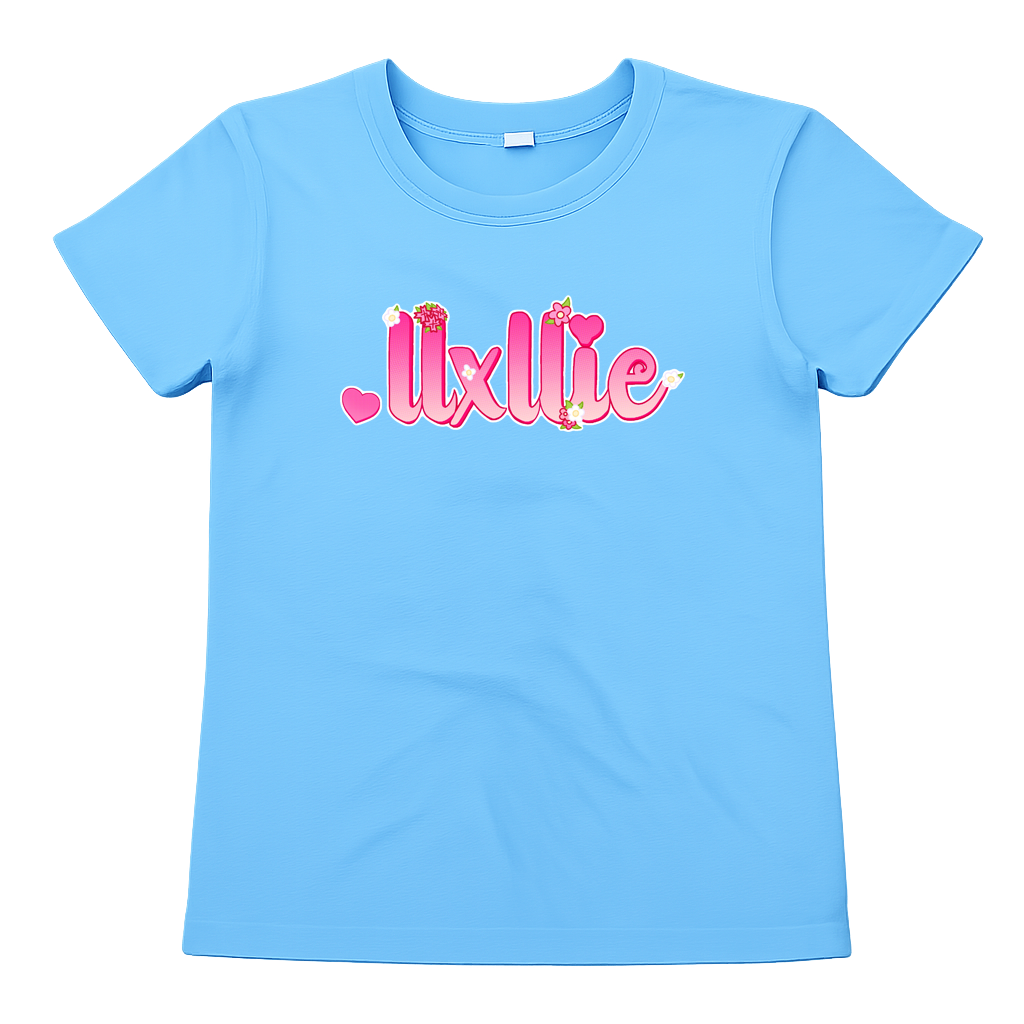 llxllie' Flower Text T-Shirt - Youth and Adult sizes - 4 colours