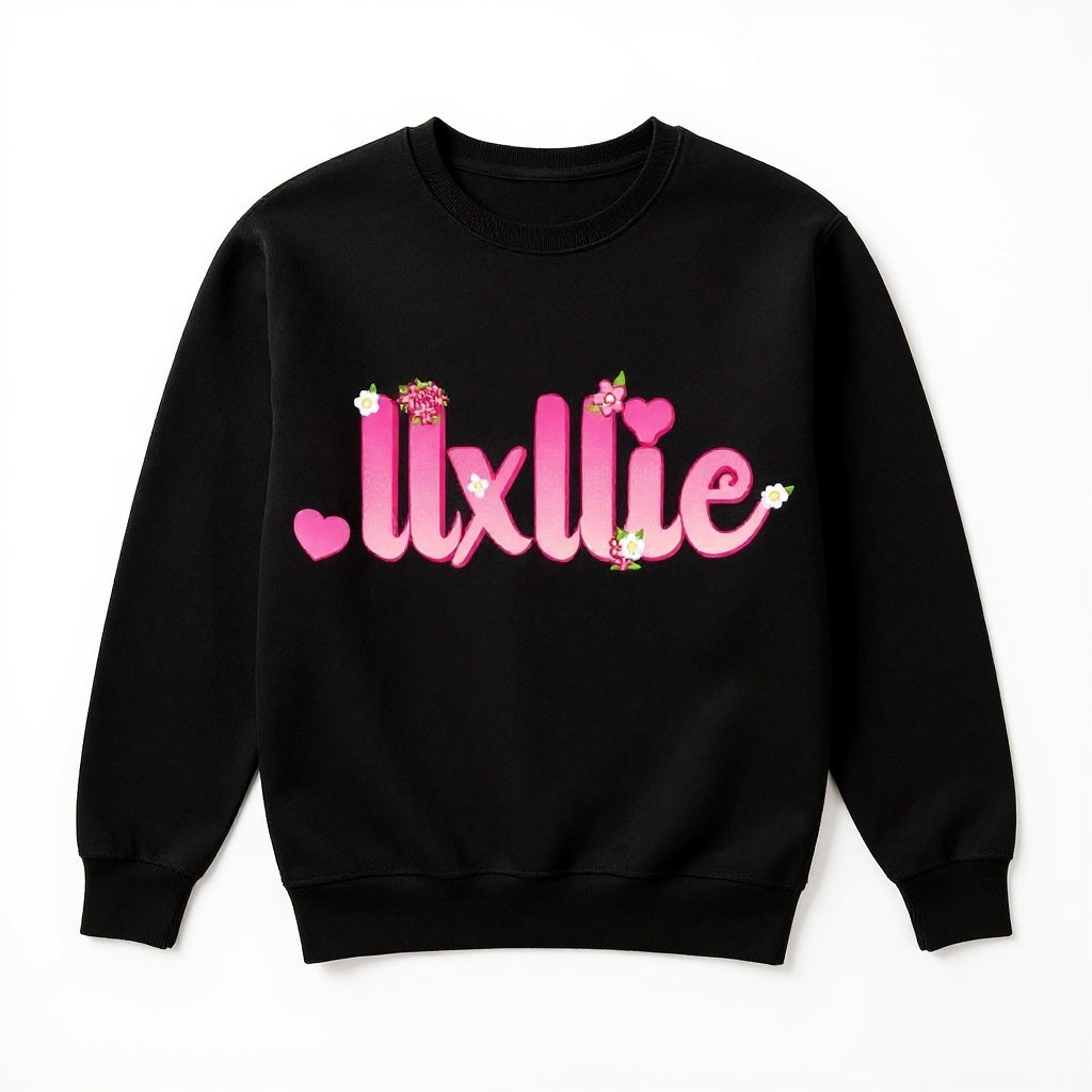 llxllie Flower Text Sweater
