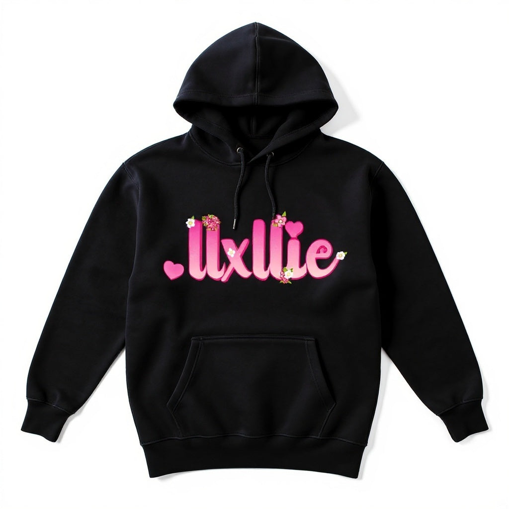 llxllie Flower Text Hoodie