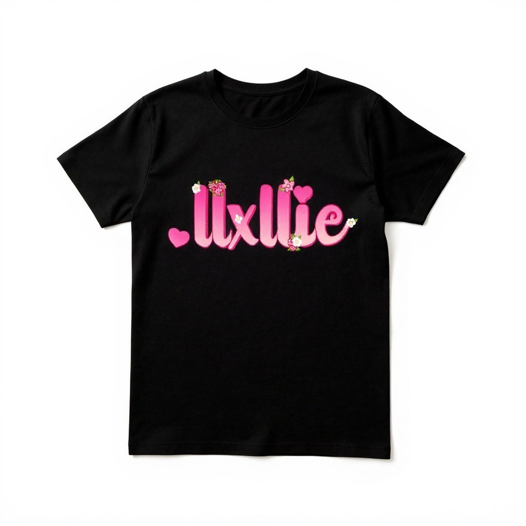 llxllie Flower Text T-Shirt