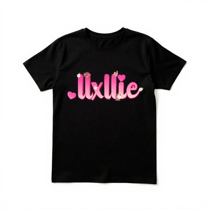 llxllie Flower Text T-Shirt