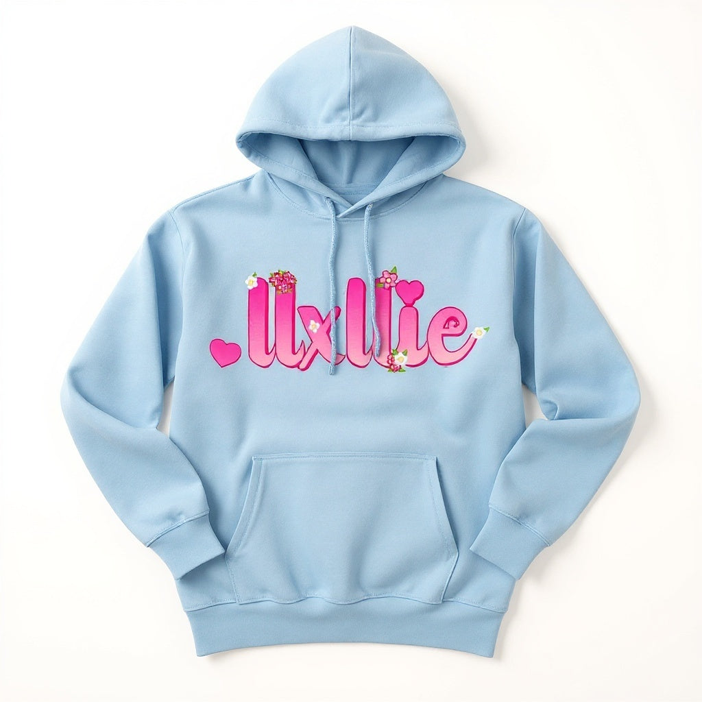 Kids Size - llxllie Flower Text Hoodie