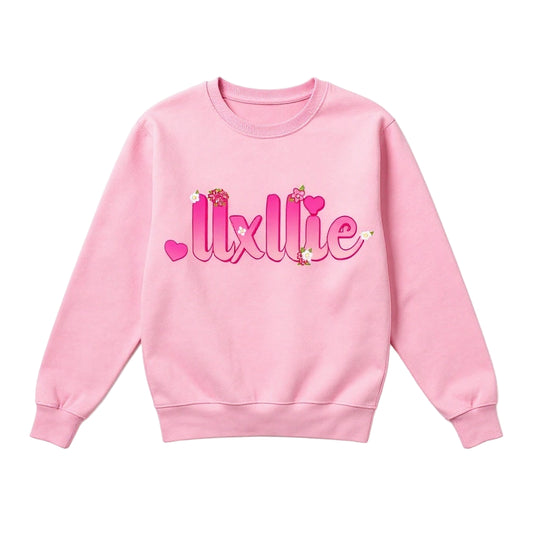 llxllie Flower Text Sweater