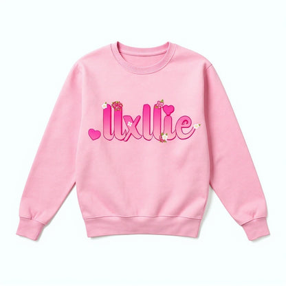 Kids Size - llxllie Flower Text Sweater