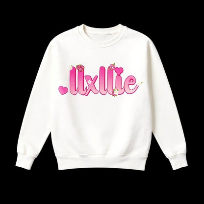 Kids Size - llxllie Flower Text Sweater