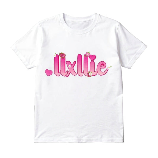 llxllie Flower Text T-Shirt